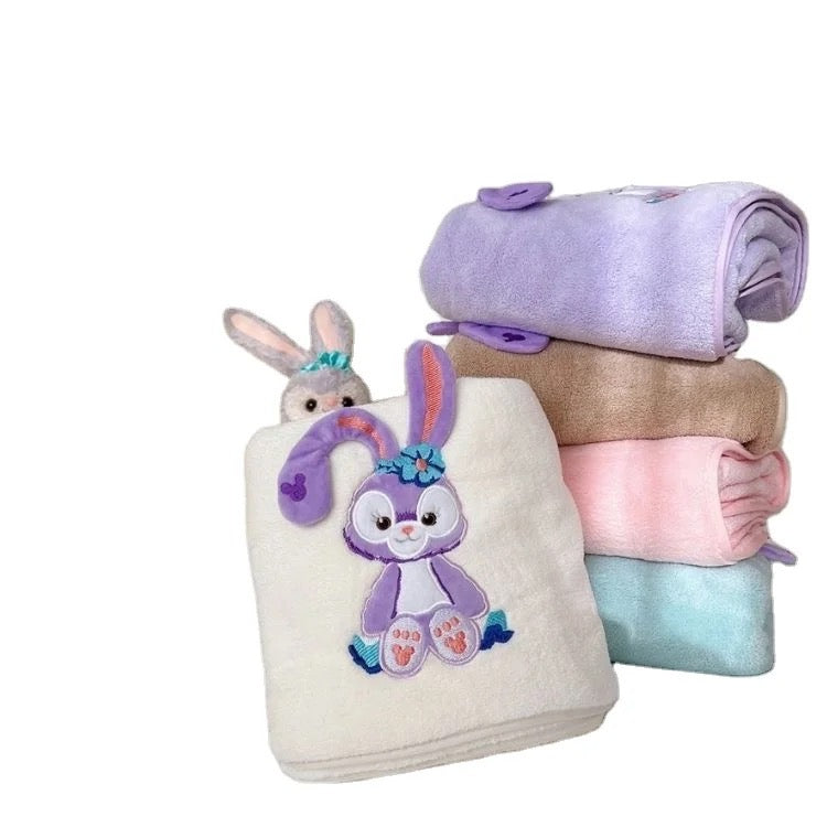 MARG Serviette de bain enfant pour piscine/plage/bain, 70 x 140 cm et 35 x 75 cm, en microfibre, rangement pour brosse/jouet de bain avec arroseur d'éléphant.