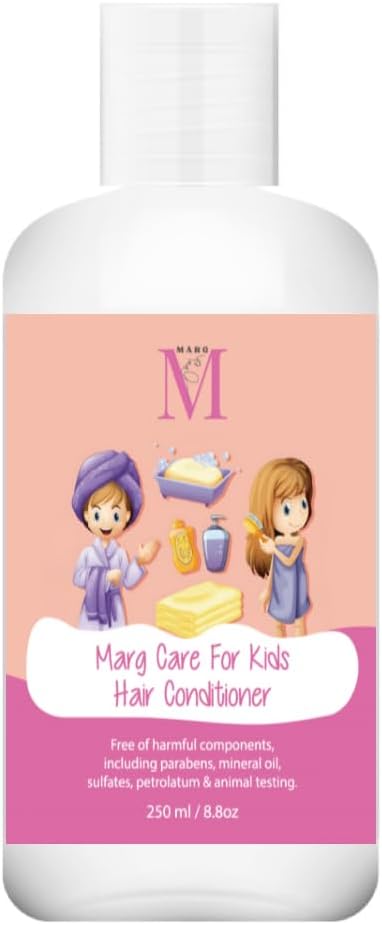 MARG Kit de produits pour cheveux enfants 2 en 1 shampooing & gel douche 250 ml, après-shampooing 250 ml, contrôle des bords 50 ml, sérum 30 ml, huile 30 ml, pommade 180 g, peigne, brosse/peigne