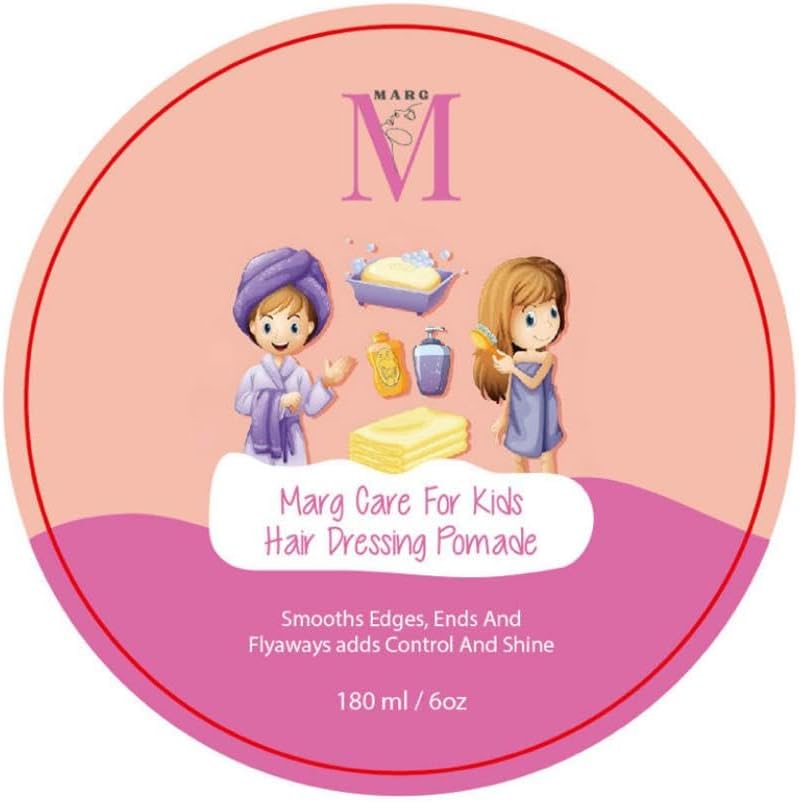 MARG Kit de produits pour cheveux enfants 2 en 1 shampooing & gel douche 250 ml, après-shampooing 250 ml, contrôle des bords 50 ml, sérum 30 ml, huile 30 ml, pommade 180 g, peigne, brosse/peigne